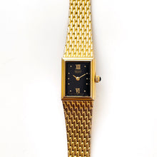 Load image into Gallery viewer, 1990s Ladies' Gold-Plated Seiko Quartz Watch with Black Rectangular Dial