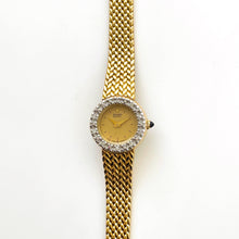 Load image into Gallery viewer, Rare 90s Gold-Plated Seiko Quartz Watch with Mesh Bracelet and Diamonds