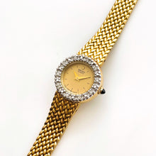 Load image into Gallery viewer, Rare 90s Gold-Plated Seiko Quartz Watch with Mesh Bracelet and Diamonds