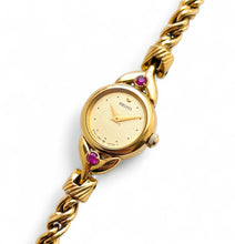 Load image into Gallery viewer, Very Rare 1990 Gold-Plated Seiko Jewellery Quartz Watch with Tiny Dial, Thin Twisted Bracelet and Two Rubies