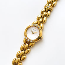 Load image into Gallery viewer, Very Rare 90s Gold-Plated Seiko Jewellery Quartz Watch with Tiny Dial, Thin Bracelet and 7 Diamonds