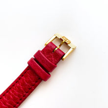 Load image into Gallery viewer, Vintage Christian Dior Gold-Plated Watch: Red Leather Strap, Tank Dial (Boxed)