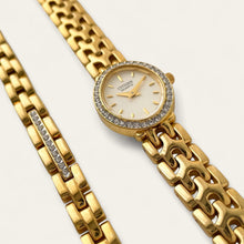 Load image into Gallery viewer, Gold-Plated Ladies' Citizen Oval Quartz Watch - Crystals - Matching Bracelet