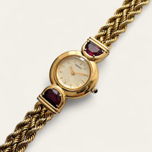 Load image into Gallery viewer, Vintage 90s Gold-Plated Seiko Watch: Ruby Adorned