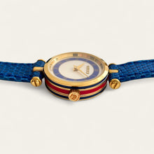 Load image into Gallery viewer, Vintage 90s Ladies' Gucci Quartz Watch - Sector Dial - Blue Leather Strap