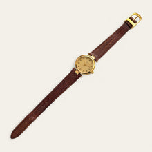Load image into Gallery viewer, Vintage Christian Dior Gold-Plated Ladies' Quartz Watch - Brown Leather Strap