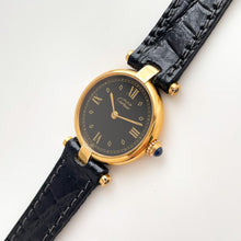 Load image into Gallery viewer, Vintage 1980s Cartier Must Vendome Watch: Gold-Plated Silver, Black Dial