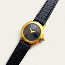 Load image into Gallery viewer, Balenciaga Ladies’ Quartz Watch – Gold-Plated with Black Dial & Leather Strap