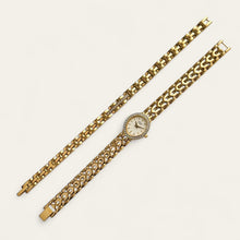Load image into Gallery viewer, Gold-Plated Ladies' Citizen Oval Quartz Watch - Crystals - Matching Bracelet