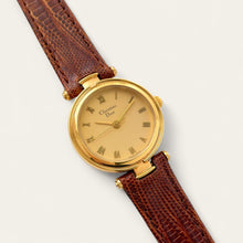 Load image into Gallery viewer, Vintage Christian Dior Gold-Plated Ladies' Quartz Watch - Brown Leather Strap