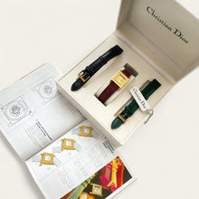 Load image into Gallery viewer, Rare Boxed Vintage Dior "La Parisienne" Quartz Watch with 3 Interchangeable Straps