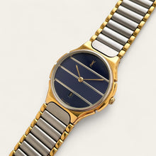 Load image into Gallery viewer, Vintage 1990s Yves Saint Laurent Unisex Quartz Watch - Blue Striped Dial