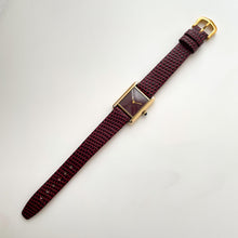 Load image into Gallery viewer, Vintage Cartier Must de Tank Vermeil Mechanical Watch: Burgundy Dial, Boxed