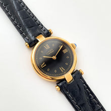 Load image into Gallery viewer, Vintage 1980s Cartier Must Vendome Watch: Gold-Plated Silver, Black Dial