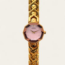 Load image into Gallery viewer, 1990s Gold-Plated Seiko Lassale Quartz Watch - Pink Dial, Faceted Crystal