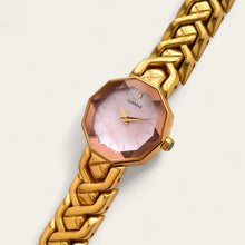 Load image into Gallery viewer, 1990s Gold-Plated Seiko Lassale Quartz Watch - Pink Dial, Faceted Crystal