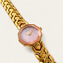 Load image into Gallery viewer, 1990s Gold-Plated Seiko Lassale Quartz Watch - Pink Dial, Faceted Crystal