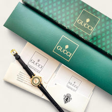 Load image into Gallery viewer, Vintage 90s Ladies' Gucci Quartz Watch - Green Sector Dial - Leather Strap