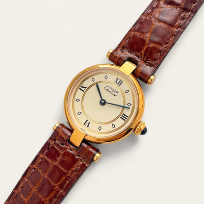 Ladies' Vintage Cartier Must Vendome Vermeil Quartz Watch - Beige Dial - Boxed