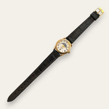 Load image into Gallery viewer, Vintage Constant Sun & Moon Quartz Watch - Black Leather Strap