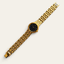 Load image into Gallery viewer, Vintage Gold-Plated Ladies' Seiko Quartz Watch - Black Dial