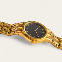 Load image into Gallery viewer, Vintage Gold-Plated Ladies' Seiko Quartz Watch - Black Dial
