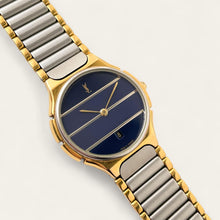 Load image into Gallery viewer, Vintage 1990s Yves Saint Laurent Unisex Quartz Watch - Blue Striped Dial