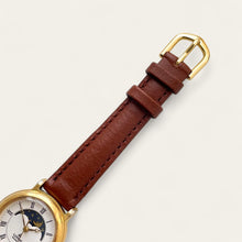 Load image into Gallery viewer, 90s Vintage Ladies' Lorus Sun & Moon Quartz Watch - Brown Leather