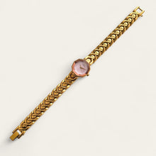 Load image into Gallery viewer, 1990s Gold-Plated Seiko Lassale Quartz Watch - Pink Dial, Faceted Crystal