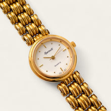 Load image into Gallery viewer, Vintage Ladies' Gold-Plated Ingersoll Quartz Watch - White Round Dial