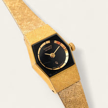 Load image into Gallery viewer, Vintage Gold-Plated Ladies' Citizen Quartz Watch - Black Dial