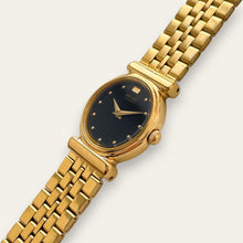 Load image into Gallery viewer, Vintage Gold-Plated Ladies' Seiko Quartz Watch - Black Dial