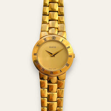Load image into Gallery viewer, Vintage 1990s Ladies' Gold-Plated Gucci 3300.2.L Quartz Watch - Gold Dial
