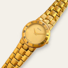 Load image into Gallery viewer, Vintage 1990s Ladies' Gold-Plated Gucci 3300.2.L Quartz Watch - Gold Dial