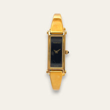 Load image into Gallery viewer, Vintage Ladies' Gold-Plated Gucci 1500L Bangle Quartz Watch - Black
