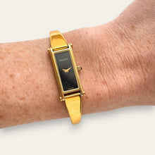 Load image into Gallery viewer, Vintage Ladies' Gold-Plated Gucci 1500L Bangle Quartz Watch - Black