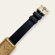 Load image into Gallery viewer, Vintage Unisex Christian Dior Gold-Plated Watch: Leather Strap, Tank Dial