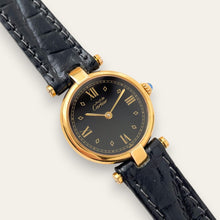 Load image into Gallery viewer, Vintage 1980s Cartier Must Vendome Watch: Gold-Plated Silver, Black Dial