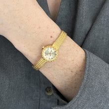 Load image into Gallery viewer, Finchley Ladies’ Quartz Watch – Retro 24k Gold-Plated with Mesh Bracelet