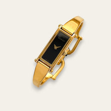 Load image into Gallery viewer, Vintage Ladies' Gold-Plated Gucci 1500L Bangle Quartz Watch - Black