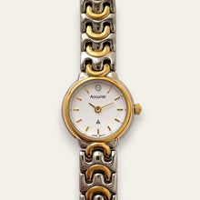 Load image into Gallery viewer, Vintage Ladies' Two-Tone Accurist Quartz Watch - White Round Dial