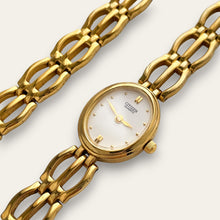 Load image into Gallery viewer, Vintage Gold-Plated Ladies' Citizen Quartz Watch & Bracelet Set