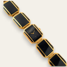 Load image into Gallery viewer, Vintage Gold-Plated Ladies' Citizen Elegance Quartz Watch - Black Enamel