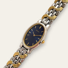 Load image into Gallery viewer, Vintage Ladies' Two-Tone Seiko Quartz Watch - Blue Oval Dial