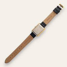 Load image into Gallery viewer, Vintage Unisex Christian Dior Gold-Plated Watch: Leather Strap, Tank Dial