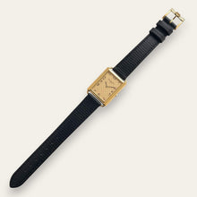 Load image into Gallery viewer, Vintage Unisex Christian Dior Gold-Plated Watch: Leather Strap, Tank Dial