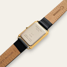 Load image into Gallery viewer, Vintage Unisex Christian Dior Gold-Plated Watch: Leather Strap, Tank Dial