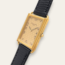 Load image into Gallery viewer, Vintage Unisex Christian Dior Gold-Plated Watch: Leather Strap, Tank Dial