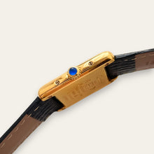 Load image into Gallery viewer, Vintage Ladies' Cartier Tank Vermeil Quartz Watch - Black Leather Strap