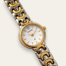 Load image into Gallery viewer, Vintage Ladies' Two-Tone Accurist Quartz Watch - White Round Dial